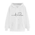 thumbnail image 1 of LEAVINGSUO Women's Sweatshirt Hoodie Clearance Fall Winter Fashion Casual,Women Loose Long Sleeve Sweatshirt Hooded Hoodie Sweatshirt Blouse, 1 of 7