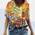 thumbnail image 1 of GaThRRgYP Women's V Neck Short Sleeve Workwear Tops,Women's Loose Casual Short Sleeve V Neck T Shirts Printed Tshirts Blouses Orange M, 1 of 5