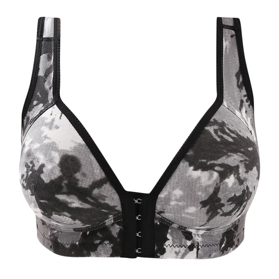 LEAVINGSUO Womens Bras Clearance, Summer Fall Winter Clearance Woman's Printing Thin Front Buckle Adjustment Chest Shape Bra Underwear No Rims