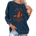 thumbnail image 1 of LEAVINGSUO Womens Fall Fashion 2023 Womens Tops under $5 Women Casual Full Sleeve Round Neck Tops Loose Blouse Print Graphic Sweatshirt Navy XXL, 1 of 4