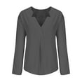 thumbnail image 1 of LEAVINGSUO Womens Plus Size $5 Womens Ladies Long Sleeve Shirt Casual Loose Solid Color Blouse, 1 of 1
