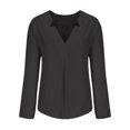 thumbnail image 1 of LEAVINGSUO Womens Plus Size $5 Womens Ladies Long Sleeve Shirt Casual Loose Solid Color Blouse, 1 of 1