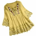 thumbnail image 1 of LEAVINGSUO Womens Plus Size $5 Womens Tops Fashion Women Summer Casual Tops V-Neck Bandage Short Sleeve T-Shirts Blouse, 1 of 7