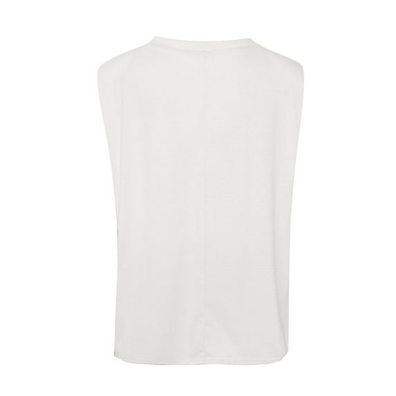 LEAVINGSUO Womens Tops Going Out Tops 2024 Casual Ladies Fashion Solid Sleeveless V-neck T-Shirt with Shoulder Pad Loose Vest