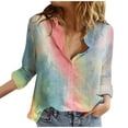 thumbnail image 1 of LEAVINGSUO Womens Tops Long Sleeve Clearance Womens Fashion Casual Knot Floral Short Sleeves V-Neck Shirt Blouse Tops, 1 of 9