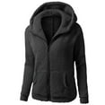 thumbnail image 1 of Black*Friday Discounted Items under $5 GaThRRgYP Womens Tops Winter Coats for Women Women Hooded Sweater Coat Winter Warm Wool Zipper Coat Long Sleeve Outwear Black XXL, 1 of 4