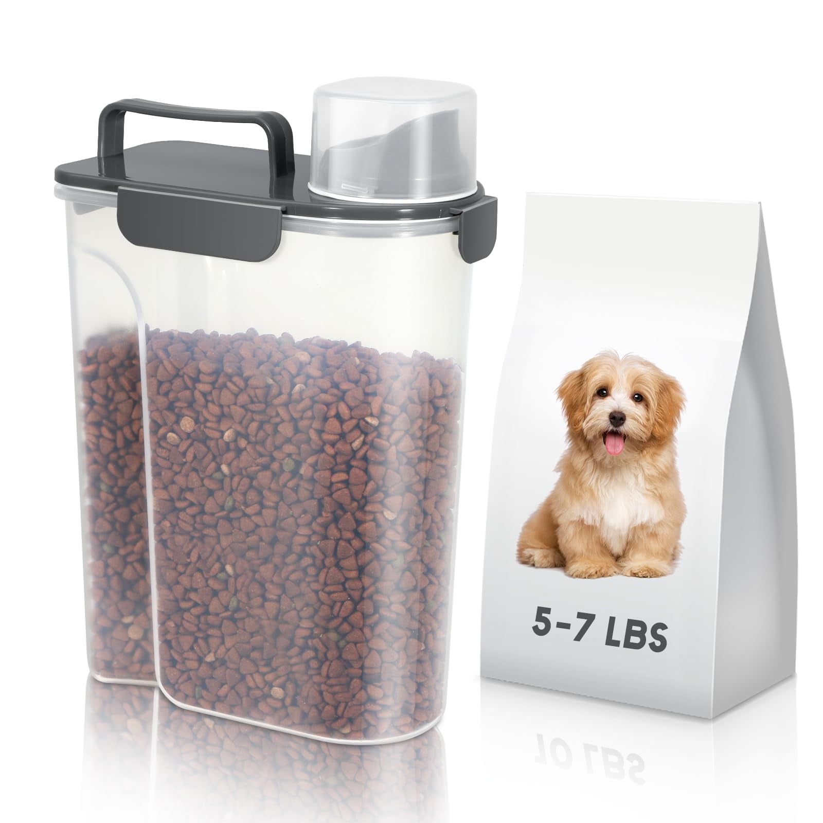 LEAWALK 57LBS Pet Food AIF4 Storage Container with Upgraded Large