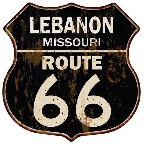 LEBANON, MISSOURI Route 66 Shield Metal Sign Man Cave Garage 211110014110