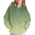 thumbnail image 1 of LEBONYAR Women's Fashion Round Neck Drawstring Hoodie Casual Gradient Color Long Sleeve Pocket Loose Fit Sweatshirts, 1 of 7