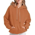 thumbnail image 1 of LEBONYAR Women's Fashion Round Neck Drawstring Hoodie Casual Solid Long Sleeve Pocket Loose Fit Sweatshirts, 1 of 7
