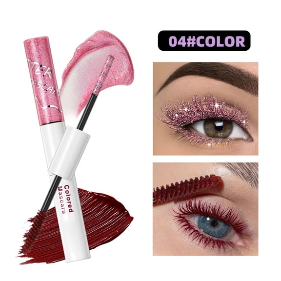 LEBONYARD 10g 2 In 1 Glitter Matte Colored Mascara, Long Lasting Curling Volumizing Lash Mascara
