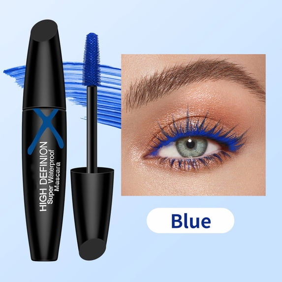 LEBONYARD 10ml Blue Mascara, Volumizing Lengthening Waterproof Smudge-Proof Easy to Remove