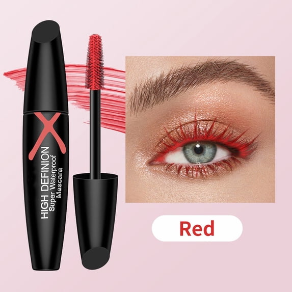 LEBONYARD 10ml Red Mascara, Volumizing Lengthening Waterproof Smudge-Proof Easy to Remove
