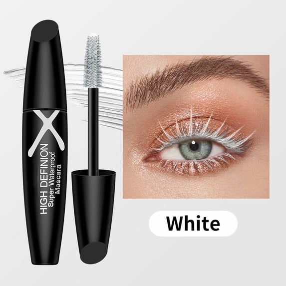 LEBONYARD 10ml White Mascara, Volumizing Lengthening Waterproof Smudge-Proof Easy to Remove