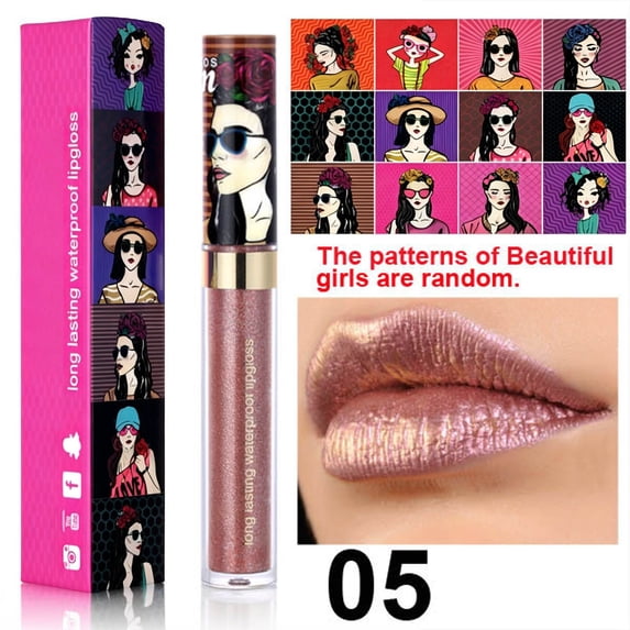 LEBONYARD 3.5ml Pearlescent Metallic Lip Gloss Easy Coloring Lip Makeup