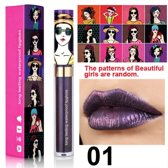 LEBONYARD 3.5ml Pearlescent Metallic Lip Gloss Easy Coloring Lip Makeup