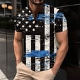 thumbnail image 1 of LEBONYARD 4th of July Patriotic T-Shirt for Men,mens blouses clearance summer,Men's Printing Button Casual Short Sleeve Round-Neck Blouses Shirts Multicolor S, 1 of 5