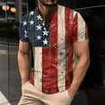 thumbnail image 1 of LEBONYARD 4th of July Patriotic T-Shirt for Men,mens blouses clearance summer,Men's Printing Button Casual Short Sleeve Round-Neck Blouses Shirts Multicolor XXXXL, 1 of 5
