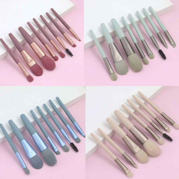 LEBONYARD 8 Pcs Mini Makeup Brush Set, Portable Cosmetic Beauty Tools Kit