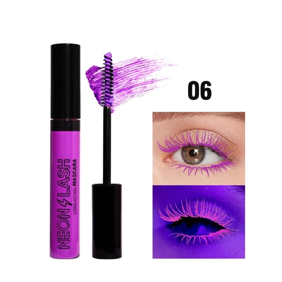 LEBONYARD 9ml Fluorescent Purple Mascara, Slender Lash Long Lasting Waterproof Eye Makeup