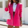 thumbnail image 1 of LEBONYARD Blazers for Women Plus Size,Womens Blazers Dressy Casual 2024 Clearance,Women Business Attire Solid Color Long Sleeve Cardigan Top Jacket Coat Hot Pink S, 1 of 8