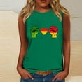 thumbnail image 1 of LEBONYARD Blouses for Women Clearance $5 white blouse spring,Women's Casual Independence Day Sleeveless Round Neck Top Green M, 1 of 4