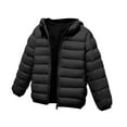 thumbnail image 1 of LEBONYARD Boys And Girls Fashion Zipper Hooded Lightweight Solid Cute Long Sleeve Pocket Warm Medium And Large Small Children Comfortable Down Jacket, 1 of 3