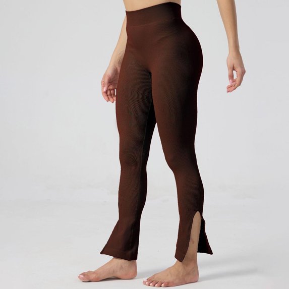 LEBONYARD Clearance Pants for Women under $5,Women's Solid Color Sports Stretch Waist Yoga Pants Gray S