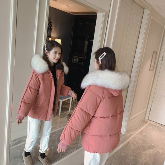 LEBONYARD Coats for Women Winter,Ladies Plus Size Outerwear,2020 Winter Womens Warm Coat Hooded Jacket Slim Winter Outwear Plus Velvet Red S