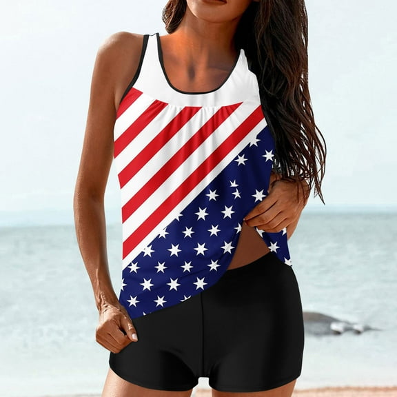 LEBONYARD Cold Shoulder Bikini Top Two Piece Swimsuits for Women Trendy,Women Conservative Print Strappy Black Set Two Piece Swimsuits Swimdress Red S