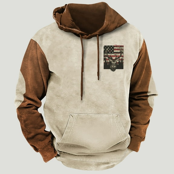 LEBONYARD Crew Neck Henley Men Shirts Long Sleeve,Mens Hoodies Pullover Graphic,Fashion Men's Casual Comfortable Long Sleeved Hooded Printed Sweatshirt Beige M