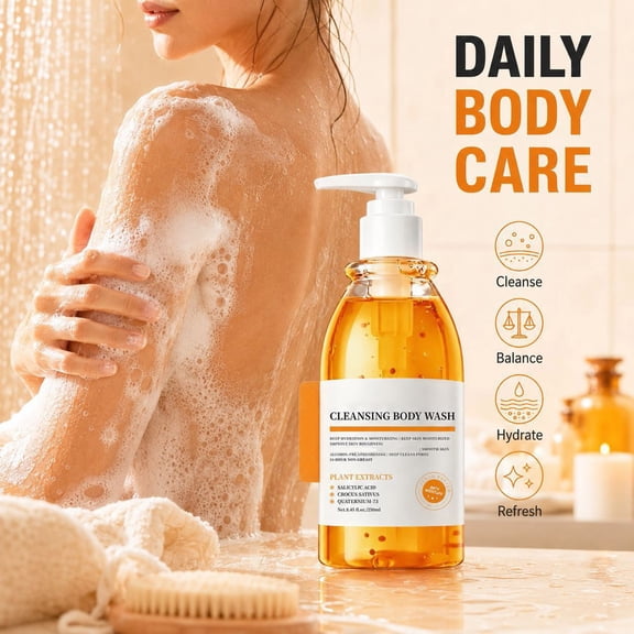 LEBONYARD Exfoliating Hydrating Body Wash, Deep Clean Improves Bumpy Skin Texture Soft Smoothing Daily Cleanser 250ml