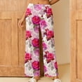 thumbnail image 1 of LEBONYARD High Waisted Flowy Wide Leg Pants for Women,Pants for Women under $10,Women's Printed Fashionable Loose and Comfortable Sleeping Pants Multicolor S, 1 of 6