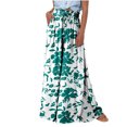 thumbnail image 1 of LEBONYARD High Waisted Flowy Wide Leg Pants for Women,Women's Casual Printed Loose and Fashionable Drawstring Wide Leg Pockets Pants Green XL, 1 of 4