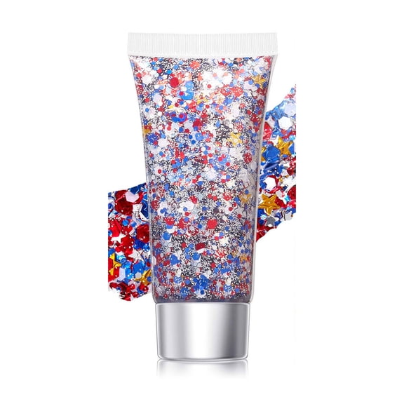 LEBONYARD Independence Day, Red White Blue Patriotic Body Glitter Gel for Face & Body & 4th of July Parades