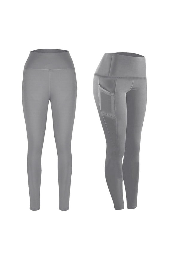 Leggings for Women Clearance under $5,Women Workout Out Pocket Leggings Fitness Sports Running Yoga Athletic Pants Gray XXXL