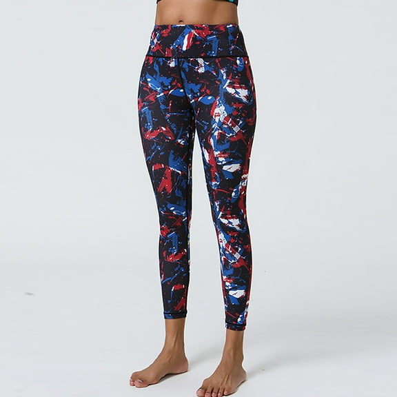 LEBONYARD Leggings for Women Elastic Waist,Women's Fashion Printed Yoga Pants High Stretch Sports Fitness Pants Black XL