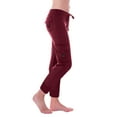 thumbnail image 1 of LEBONYARD Leggings for Women Plus Size, Women Workout Out Leggings Stretch Waist Button Pocket Yoga Gym Cropped Trousers Wine XXL, 1 of 9