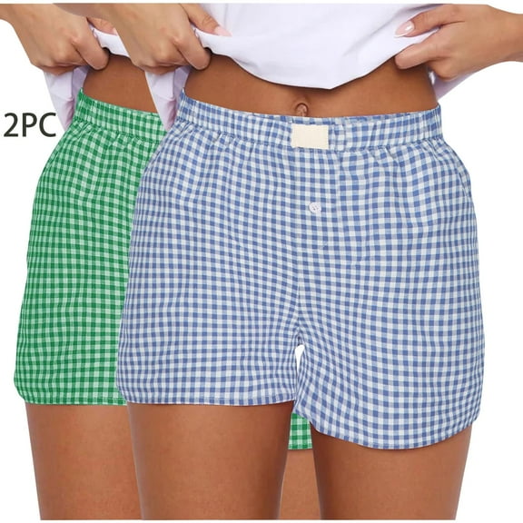 LEBONYARD Lightweight Women's Shorts for Daily Use,Women Cute Comfortable Elastic Waist Bottom New Fashion Print Casual Short Pants Light Blue M
