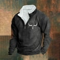 thumbnail image 1 of LEBONYARD Men's Cotton Crewneck Tee with Long Sleeves,Mens Clothing under $5.00 Adult,Fashion Men Winter Zipper Casual Tops Long Sleeve V-Neck Sweatshirt Dark Gray S, 1 of 3