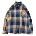 thumbnail image 1 of LEBONYARD Men's Cotton Plaid Shirts Jacket,Men's Casual Personality Checkered Printing Button Lapel Fashion Long Sleeve Shirt. Khaki XXXL, 1 of 2