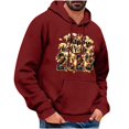 thumbnail image 1 of LEBONYARD Men's Crewneck Tee with Long Sleeves,Mens Sweatshirts Clearance,Men's Printed Fashion Casual Sports Hooded Long-sleeved Hoodie Hoodie Wine S, 1 of 3