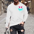thumbnail image 1 of LEBONYARD Men's Essentials Long Sleeve Crew Tee,Mens Clothing under $10,Men's Printed Long Sleeved Top Long Sleeved Round Neck Top/shirt White S, 1 of 4
