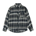 thumbnail image 1 of LEBONYARD Men's Outerwear Jackets & Coats Sales Clearance,Plus Size Mens Jackets,Men's Casual Personality Checkered Printing Button Lapel Fashion Long Sleeve Shirt. Navy L, 1 of 5