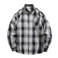 thumbnail image 1 of LEBONYARD Mens Coats Big and Tall,Plus Size Mens Shirts,Men Casual Printing Pocket Long Sleeve Turndown Collar Blouse Shirt Black S, 1 of 3