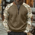 thumbnail image 1 of LEBONYARD Mens Shirts Clearance under $5.00,Men's & Big Men's Lightweight Pullover Shirt Hoodie,Men's Camouflage Print Half Zipper Long Sleeved Top Long Sleeved Round Neck Top/shirt Camouflage XXXL, 1 of 5