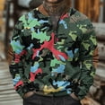 thumbnail image 1 of LEBONYARD Mens Shirts Clearance under $5.00,Mens Hoodies Pullover,Men's Camouflage Print Half Zipper Long Sleeved Top Long Sleeved Round Neck Top/shirt Camouflage XL, 1 of 5
