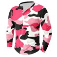 thumbnail image 1 of LEBONYARD Mens Shirts Clearance under $5.00,Mens Hoodies Sweatshirts,Men's Camouflage Printing Button Casual Long Sleeve Round-Neck Blouses Shirts Camouflage L, 1 of 4