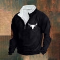 thumbnail image 1 of LEBONYARD Mens Shirts,Long Sleeve Mens Crewneck Sweatshirts,Fashion Men Winter Zipper Casual Tops Long Sleeve V-Neck Sweatshirt Black XXXL, 1 of 3