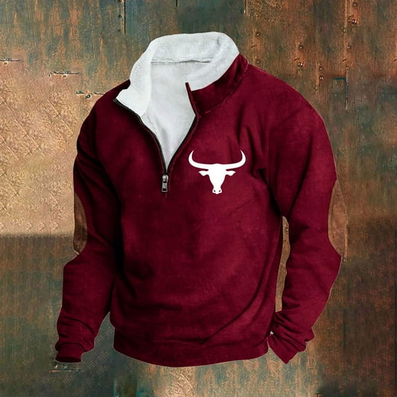 LEBONYARD Mens Shirts Long Sleeve Henley Shirt,Fashion Men Winter Zipper Casual Tops Long Sleeve V-Neck Sweatshirt Wine XXXXXL